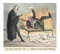 Fine Art Print: Lawyer Grilling over a Document Fire - Print 10"x8" (25x20cm) (11797370)