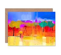 Fine Art Prints Abstract Landscape With Trees Greeting Card With Envelope Inside Premium Quality