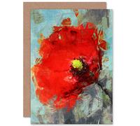 Fine Art Prints Bright Poppy Sketch Painting Greeting Card With Envelope Inside Premium Quality, 17.5 x 12.5 cm