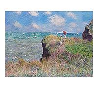 Fine Art Prints Claude Monet Cliff Walk At Pourville Unframed Wall Art Print Poster Home Decor Premium,16 x 12 inches
