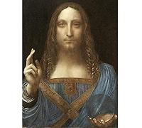 Fine Art Prints Da Vinci Salvator Mundi World Saviour Jesus Painting Art Print Canvas Premium Wall Decor Poster Mural,16 x 12 inches, Gold