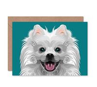 Fine Art Prints Dog Illustration Spitz Swirls Greeting Card With Envelope Inside Premium Quality