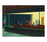Fine Art Prints Edward Hopper Nighthawks Iconic Painting Unframed Wall Art Print Poster Home Decor Premium,16 x 12 inches