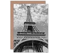 Fine Art Prints Eiffel Tower Black White Greeting Card With Envelope Inside Premium Quality