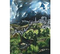 Fine Art Prints El Greco View Of Toledo Spain Expressive Painting Art Print Canvas Premium Wall Decor Poster Mural, 16 x 12 inches