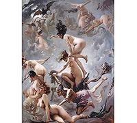 Fine Art Prints Falero Witches Going To Their Sabbath Painting Unframed Wall Art Print Poster Home Decor Premium, 16 x 12 inches
