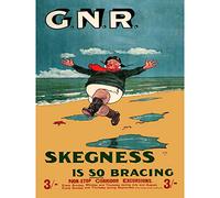 Fine Art Prints GNR Rail Skegness Vintage Advert Art Print Poster Wall Decor, 18 x 24 inches