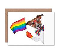 Fine Art Prints Jack Russell Gay Pride Greeting Card With Envelope Inside Premium Quality