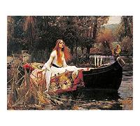 Fine Art Prints John William Waterhouse The Lady Of Shalott Edit Art Print Canvas Premium Wall Decor Poster Mural, 16 x 12 inches