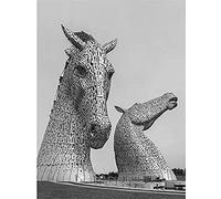 Fine Art Prints Kelpies Horse Sculptures Falkirk Scotland Canvas Wall Art Print,Grey,16 x 12 inches