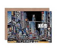 Fine Art Prints New York Illustration Modern Graphic Greeting Card With Envelope Inside Premium Quality,12.5 x 17.5 cm