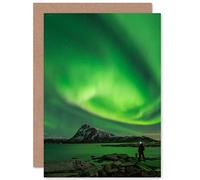 Fine Art Prints Northern Lights Lofoten Islands Norway Greeting Card With Envelope Inside Premium Quality