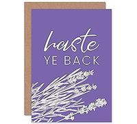 Fine Art Prints Scotland Flower Quote Haste ye Back Greetings Card