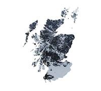 Fine Art Prints Scotland Map Mountains Canvas Wall Art Print, 16 x 12 inches