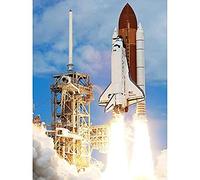 Fine Art Prints Space NASA Shuttle Discovery Rocket Launch Photo Art Print Canvas Premium Wall Decor Poster Mural, 16 x 12 inches,White