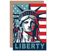 Fine Art Prints Statue Of Liberty American Icon Greeting Card With Envelope Inside Premium Quality, 12.45 x 17.27 cms