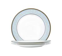 Fine Bone China Dinner Plate Set,WPSLNWO 4 Pcs Classic Relief Pattern Gilt Edged High Grade 10.5 inch Dinnerware Sets For 4 People