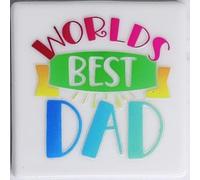 Fine Bone China Fridge Magnet (53 x 53 mm) (Dad - World's Best Dad)