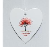 Fine Bone China Heart-Shaped Hanging Dangler (Love Grows Here - Hearts Tree)