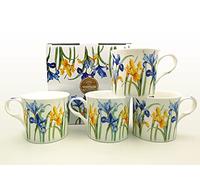 FINE Bone China Set of 4 Mugs Gift Boxed IRIS Mugs Free UK DELIVERY