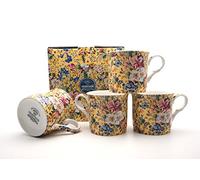 FINE Bone China Set of 4 Mugs Gift Boxed Summer Blossom Mugs Free UK DELIVERY