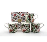 FINE Bone China Set of 4 Mugs Oriental Peony Mugs Free UK DELIVERY