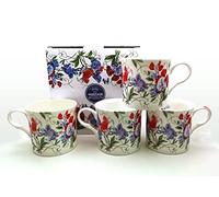FINE Bone China Set of 4 Mugs Sweet Pea Mugs
