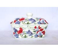 fine Bone China Sweet Pea Butter Dish with lid