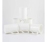 fine Bone China White Castle Mugs Measuring 4 by 3 inches Holding 10fl oz