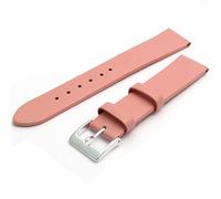 Fine Calf Leather Watch Strap Band 18mm Pink with Chrome (Silver Colour) Buckle. Free Spring Bars (Watch Pins)