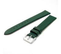 Fine Calf Leather Watch Strap Band 20mm Extra-Long XL Green with Chrome (Silver Colour) Buckle. Free Spring Bars (Watch Pins)