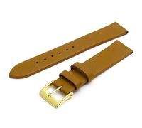 Fine Calf Leather Watch Strap Band 20mm Tan with Gilt (Gold Colour) Buckle. Free Spring Bars (Watch Pins)