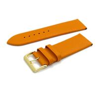 Fine Calf Leather Watch Strap Band 26mm Orange with Gilt (Gold Colour) Buckle. with Spring Bars (Watch Pins) W113/26