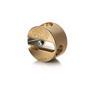 Fine&Candy - Brass Pencil Sharpener with Double Hole, Sharpener for Pencils, Robust and Quality Blades, Gold
