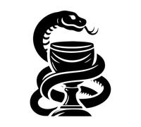 Fine Carving Decals a Snake on a Wine Glass Set Design 40x52.2cm Window Decals Black