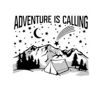 Fine Carving Decals Adventure is Calling Forest and Tent 51x64.6cm Multiple Size Options Black