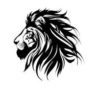 Fine Carving Decals Angry Animal Head Wild African Lion 36x38.4cm Art Decoration Small Black
