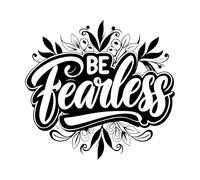 Fine Carving Decals Be Fearless 36x38.5cm Waterproof Black
