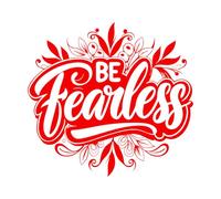 Fine Carving Decals Be Fearless 36x38.5cm Window Decals Red