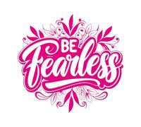 Fine Carving Decals Be Fearless 54x57.8cm Glass Stickers Rosered
