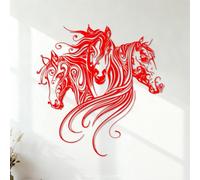 Fine Carving Decals Bohemian Horse Animal Scandinavian Horse Jungle 35x36.2cm It Won't Fall Off Red