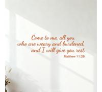 Fine Carving Decals Come to me All You who are Weary and Burdened and i Will give You Rest Matthew 11:28 36.4x108.3cm Multi Color Selection Orange