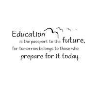 Fine Carving Decals Education is The Passport to The Future Inspirational Quote 28x61.3cm Multiple Size Options Small Black