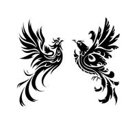 Fine Carving Decals Elegant Abstract Bird Tribal Tattoo Inspi Phoenix 42x48.7cm Car Body Decoration Black