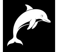 Fine Carving Decals Elegant Silhouette of A Dolphin for Nautica 72x74.6cm Easy Installation XL-White