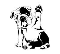Fine Carving Decals English Bulldog Dog Pet Veterinary Grooming Salon 34x38.5cm Easy Installation Black