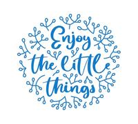 Fine Carving Decals Enjoy The Little Things 67.2x72.2cm Equipped with Transfer Film kit Blue