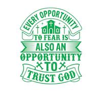 Fine Carving Decals Every Opportunity to Fear is Also an Opportunity to Trust god Design 65.6x80.8cm Do not Damage The Wall Surface Green