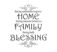 Fine Carving Decals Family Blessings Bible Praise God Religious Quotes Proverbs 36x42cm Equipped with Transfer Film kit Small Black
