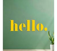 Fine Carving Decals Hello Family Quotes Quotes Colors Greetings 32.5x110.5cm Do not Damage the wall Surface Yellow